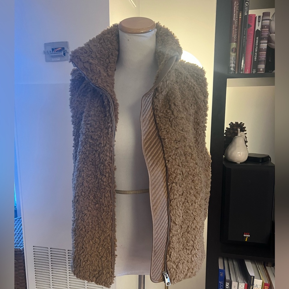 Faux fur/shearling camel vest from COS. Perfect layering piece for winter